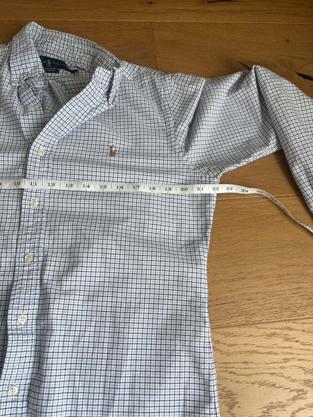 Polo Ralph Lauren Custom Fit Blue Check Button-Down Shirt Size M - Picture 4 of 7